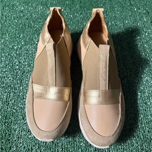 Elegant Beige Slip-On Women's Sneakers